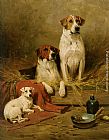 John Emms Foxhounds and a Terrier painting